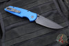 Protech TR-3 Integrity- Manual Button Lock Knife- Relic Pattern Blue Handle- Black DLC S35VN Steel Blade  INT106-BLUE