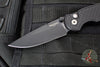 Protech TR-3 Integrity- Manual Button Lock Knife- Black Relic Pattern Handle- Black DLC S35VN Steel Blade  INT106