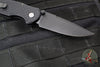 Protech TR-3 Integrity- Manual Button Lock Knife- Black Relic Pattern Handle- Black DLC S35VN Steel Blade  INT106