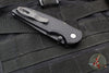 Protech TR-3 Integrity- Manual Button Lock Knife- Black Relic Pattern Handle- Black DLC S35VN Steel Blade  INT106