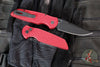 Protech TR-3 Integrity- Manual Button Lock Knife- Reptile Pattern Red Finished Handle- Black DLC Magnacut Steel Blade INT1106-REPTILE Red