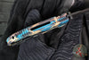 Protech TR-3 Integrity- Manual Button Lock Knife- Shipwreck Finished Relic Pattern Handle- Black DLC Magnacut Steel Blade- Black Lip Pearl Inlaid Button INT1106-SHIPWRECK