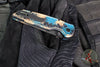 Protech TR-3 Integrity- Manual Button Lock Knife- Shipwreck Finished Relic Pattern Handle- Black DLC Magnacut Steel Blade- Black Lip Pearl Inlaid Button INT1106-SHIPWRECK
