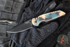 Protech TR-3 Integrity- Manual Button Lock Knife- Shipwreck Finished Relic Pattern Handle- Black DLC Magnacut Steel Blade- Black Lip Pearl Inlaid Button INT1106-SHIPWRECK