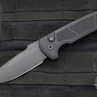 Protech Les George Rockeye Out The Side (OTS) Auto- Operator- Textured Black Handle- Sterile Black Blade- Tritium Button LG307 D2 Operator