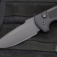 Protech Les George Rockeye Out The Side (OTS) Auto- Operator- Textured Black Handle- Sterile Black Blade- Tritium Button LG307 D2 Operator