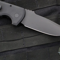 Protech Les George Rockeye Out The Side (OTS) Auto- Operator- Textured Black Handle- Sterile Black Blade- Tritium Button LG307 D2 Operator