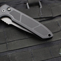 Protech Les George Rockeye Out The Side (OTS) Auto- Operator- Textured Black Handle- Sterile Black Blade- Tritium Button LG307 D2 Operator