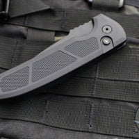 Protech Les George Rockeye Out The Side (OTS) Auto- Operator- Textured Black Handle- Sterile Black Blade- Tritium Button LG307 Operator