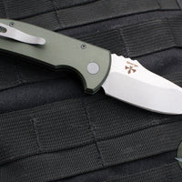 Protech Les George SBR Short Bladed Rockeye Out The Side (OTS) Auto- Green Handle- Stonewash Blade LG405-GREEN