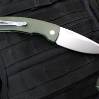 Protech Magic 2 "Whiskers" OTS Auto Knife- Green Smooth Body- Stonewash Blade M2601-GREEN
