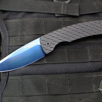 Protech Magic 2 "Whiskers" OTS Auto Knife-  Black Feather Textured Body- Sapphire Blue PVD Blade M2603-F SB