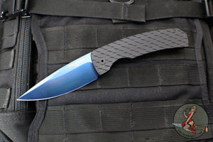 Protech Magic 2 "Whiskers" OTS Auto Knife-  Black Feather Textured Body- Sapphire Blue PVD Blade M2603-F SB