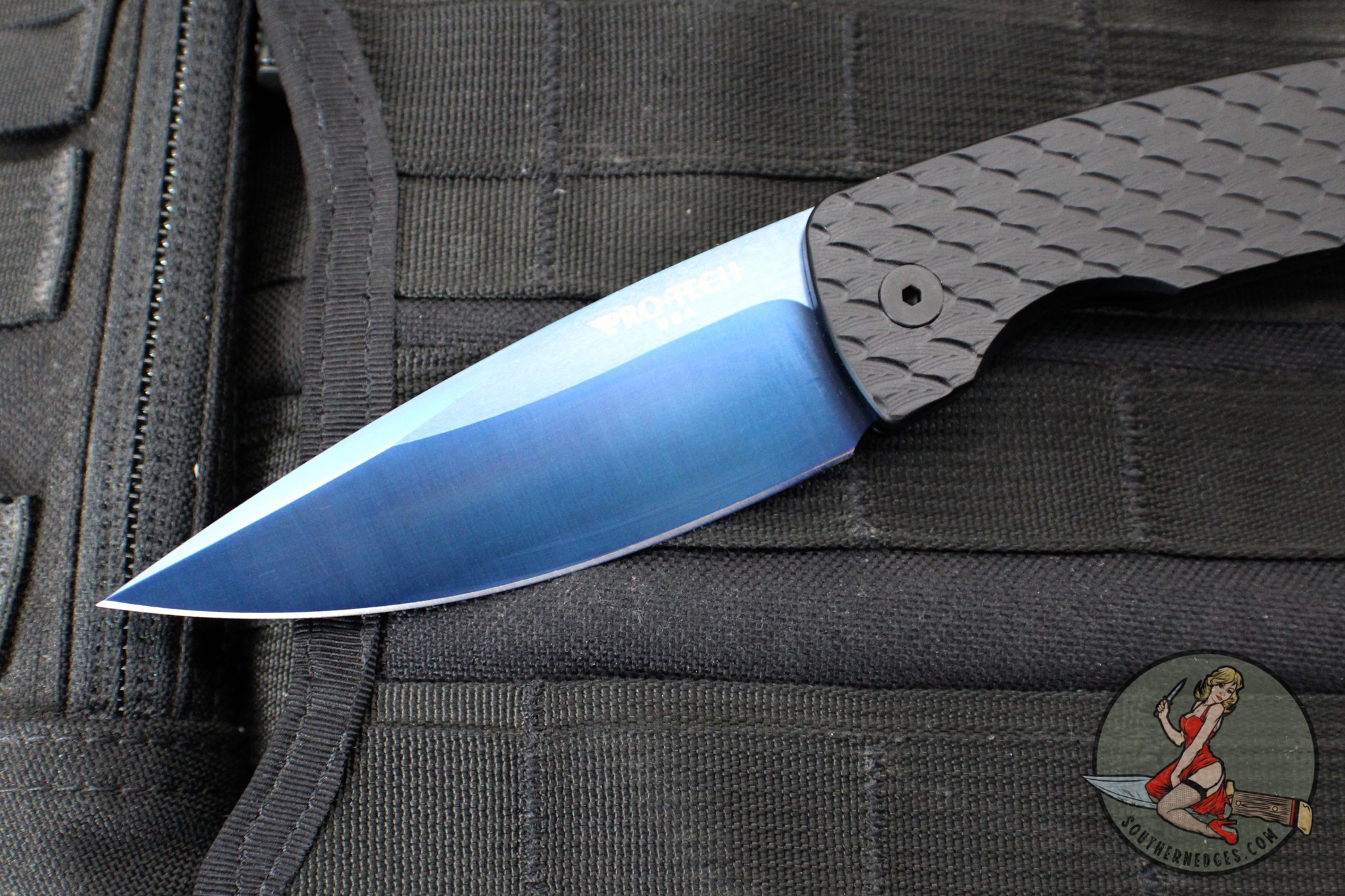 Protech Magic 2 "Whiskers" OTS Auto Knife- Black Feather Textured Body ...