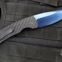 Protech Magic 2 "Whiskers" OTS Auto Knife-  Black Feather Textured Body- Sapphire Blue PVD Blade M2603-F SB
