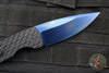 Protech Magic 2 "Whiskers" OTS Auto Knife-  Black Feather Textured Body- Sapphire Blue PVD Blade M2603-F SB