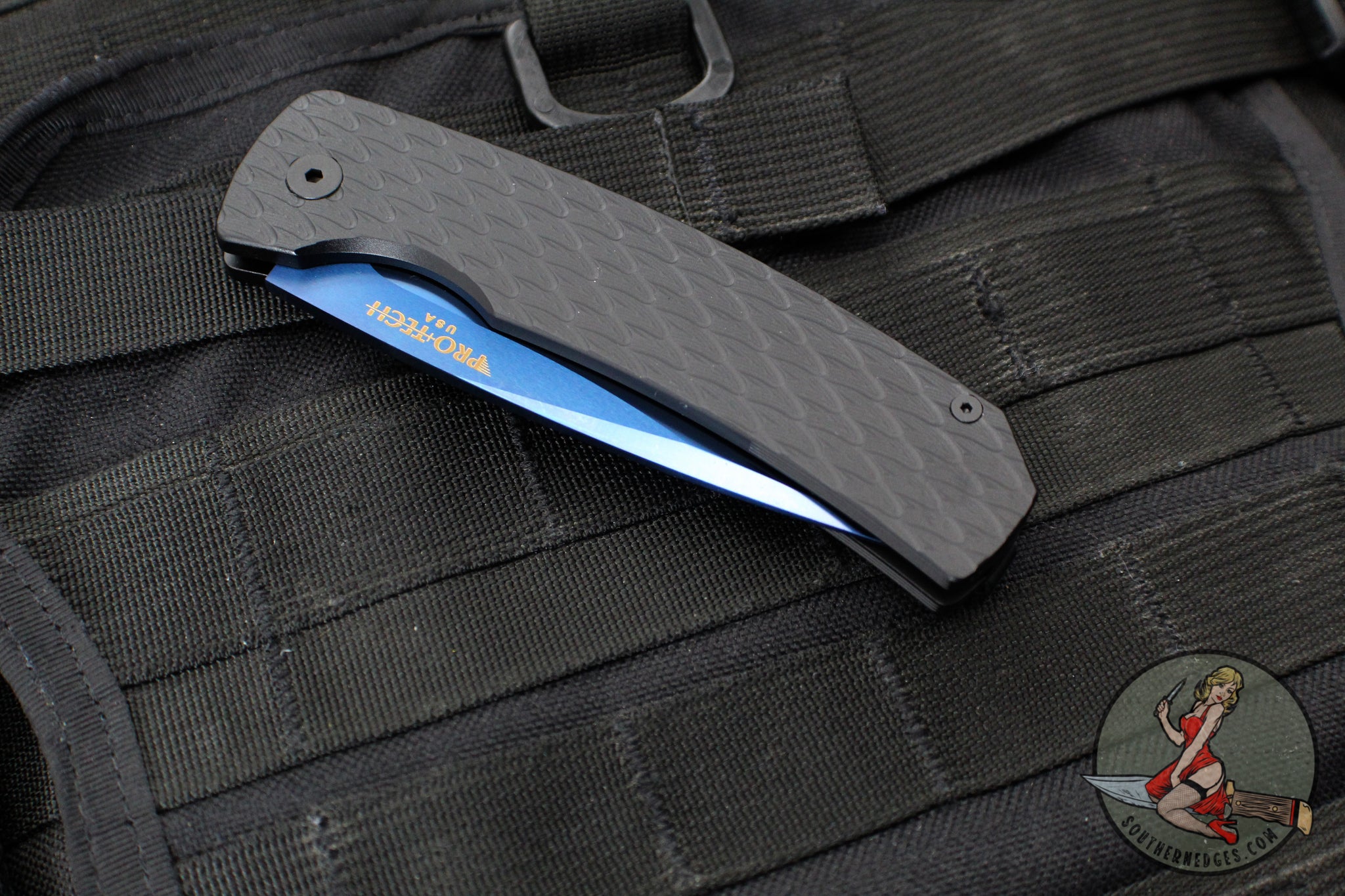 Protech Magic 2 "Whiskers" OTS Auto Knife- Black Feather Textured Body ...