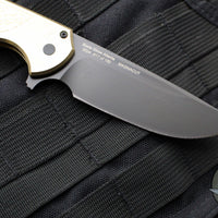 Protech Mordax Flipper-  Stonewashed Aluminum Bronze Handle- Black DLC Magnacut Blade- Black Lip Pearl Button Serial Number 17 Of 150