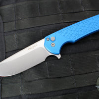 Protech Mordax Flipper- Blue Gridlock Textured Handle- Stonewash Magnacut Blade MX105-BLUE GRIDLOCK