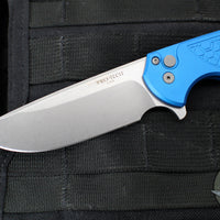 Protech Mordax Flipper- Blue Gridlock Textured Handle- Stonewash Magnacut Blade MX105-BLUE GRIDLOCK