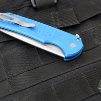 Protech Mordax Flipper- Blue Gridlock Textured Handle- Stonewash Magnacut Blade MX105-BLUE GRIDLOCK