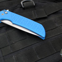 Protech Mordax Flipper- Blue Gridlock Textured Handle- Stonewash Magnacut Blade MX105-BLUE GRIDLOCK