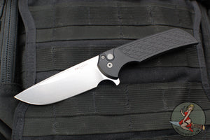 Protech Mordax Flipper- Black Gridlock Textured Handle- Stonewash Magnacut Blade MX105-GRIDLOCK