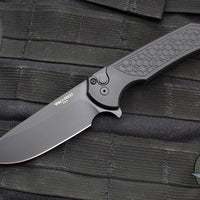 Protech Mordax Flipper- Gridlock Textured Black Handle- Black DLC Magnacut Blade MX106-Gridlock