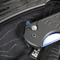 Protech Mordax Flipper- Nexus Textured Black Handle- Sapphire Blue PVD Magnacut Blade MX106-SB NEXUS