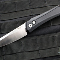 Protech 2024 Blade Show Auto Oligarch - Black Handle - Abalone Button Inlay- Satin Magnacut Blade SN 26 Of 100