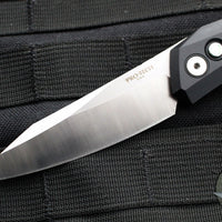 Protech 2024 Blade Show Auto Oligarch - Black Handle - Abalone Button Inlay- Satin Magnacut Blade SN 26 Of 100