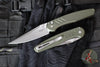 Protech Avalon- Peace Neighbor Deisgn- Manual Button Lock Knife- Knurled Green Aluminum Handle- Stonewash Magnacut Steel Blade PN1101-Green
