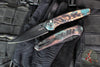 Protech Avalon- Peace Neighbor Deisgn- Manual Button Lock Knife- Knurled Shipwreck Finished Handle- Black DLC Magnacut Steel Blade PN1103-SHIPWRECK