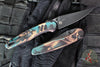 Protech Avalon- Peace Neighbor Deisgn- Manual Button Lock Knife- Knurled Shipwreck Finished Handle- Black DLC Magnacut Steel Blade PN1103-SHIPWRECK