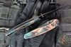 Protech Avalon- Peace Neighbor Deisgn- Manual Button Lock Knife- Knurled Shipwreck Finished Handle- Black DLC Magnacut Steel Blade PN1103-SHIPWRECK