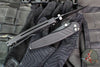 Protech Avalon- Peace Neighbor Deisgn- Manual Button Lock Knife- Knurled Black Handle- Black DLC Magnacut Steel Blade PN1103