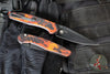 Protech Avalon- Peace Neighbor Deisgn- Manual Button Lock Knife- Smooth "Del Fuego" Finished Handle- Black DLC Magnacut Steel Blade PN1104-DF