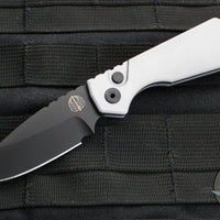 Protech Pro Strider PT Plus- Smooth Grey Body- Black DLC Magnacut Steel Blade PT203-GREY