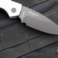 Protech Pro Strider PT Plus- Smooth Grey Body- Black DLC Magnacut Steel Blade PT203-GREY