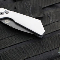 Protech Pro Strider PT Plus- Smooth Grey Body- Black DLC Magnacut Steel Blade PT203-GREY