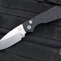 Protech Pro Strider PT Plus- Gridlock Textured Black Body- Stonewash Magnacut Steel Blade PT205-GRIDLOCK