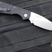 Protech Pro Strider PT Plus- Gridlock Textured Black Body- Stonewash Magnacut Steel Blade PT205-GRIDLOCK