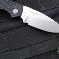 Protech Pro Strider PT Plus- Gridlock Textured Black Body- Stonewash Magnacut Steel Blade PT205-GRIDLOCK