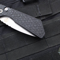 Protech Pro Strider PT Plus- Gridlock Textured Black Body- Stonewash Magnacut Steel Blade PT205-GRIDLOCK