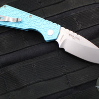 Protech Pro Strider PT Plus- Gridlock Textured Blue Body- Stonewash Magnacut Steel Blade- Pearl Inlaid Button PT205-GRIDLOCK LTD T. BLUE