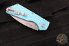 Protech Pro Strider PT Plus- Gridlock Textured Blue Body- Stonewash Magnacut Steel Blade- Pearl Inlaid Button PT205-GRIDLOCK LTD T. BLUE