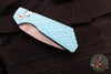 Protech Pro Strider PT Plus- Gridlock Textured Blue Body- Stonewash Magnacut Steel Blade- Pearl Inlaid Button PT205-GRIDLOCK LTD T. BLUE