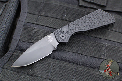 Protech Pro Strider PT Plus - Gridlock Textured Black Handle- Black DLC Magnacut Steel Blade PT207-GRIDLOCK