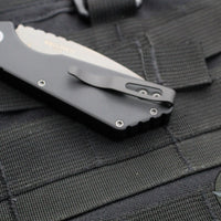 Protech Pro Strider PT Plus- Solid Black Body- Smokey Grey DLC Magnacut Steel Blade PT221