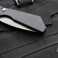 Protech Pro Strider PT Plus- Solid Black Body- Smokey Grey DLC Magnacut Steel Blade PT221